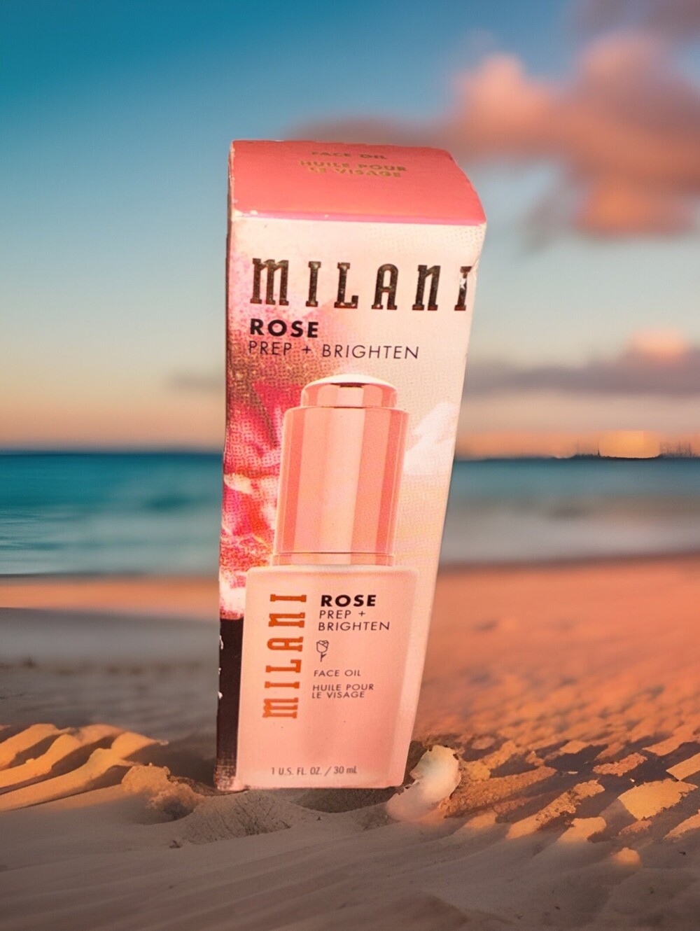 Milani Rose Prep + Brighten Face Oil 1oz Lightweight Glow Hydration 30ml NEW
